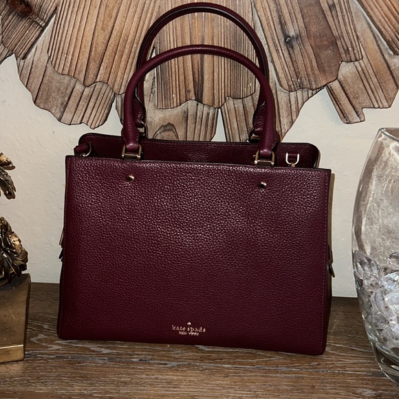 Kate Spade Leila Medium Triple Compartment Satchel Cherrywood brand New - Picture 5 of 16